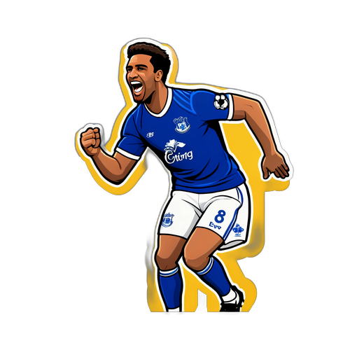 สติ๊กเกอร์นักฟุตบอลของทีมเอฟเวอร์ตันเฉลิมฉลองประตู