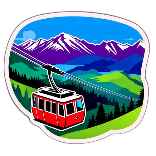 Kabelbahn in Dornbirn mit Blick auf die Alpen