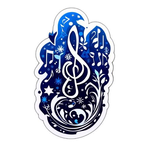 Στιγμιότυπο με στοιχεία από την ταινία Frozen και μουσικές νότες