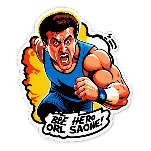 Sticker cu Sylvester Stallone în acțiune