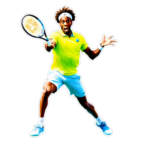 Ein dynamisches Sticker von Gael Monfils in Aktion