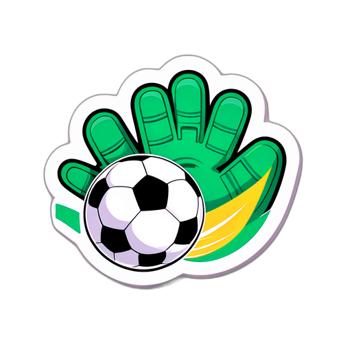 Stiker Penjaga Gol dengan Bola Sepak