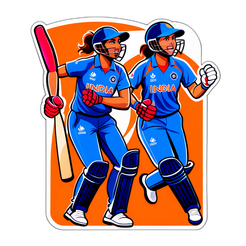 Stiker Menarik untuk Pertandingan Wanita India vs Wanita England