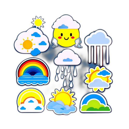 부산의 날씨를 표현하는 스티커