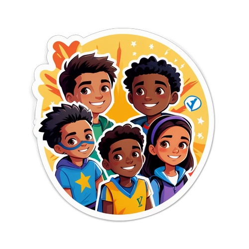 Autocollant représentant de jeunes héros sur les campus de "Gen V"