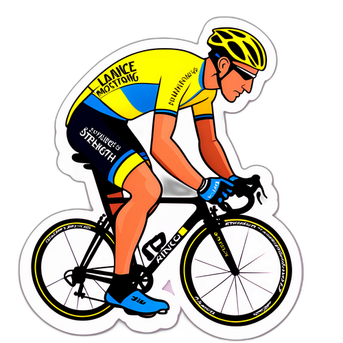 Vintage-stijl sticker van een wielrenner