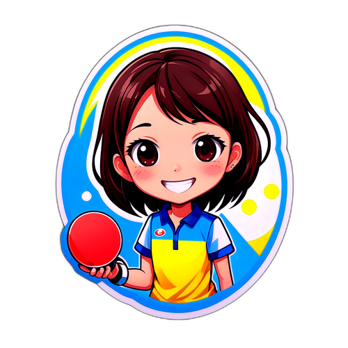 可愛的乒乓球卡通角色設計