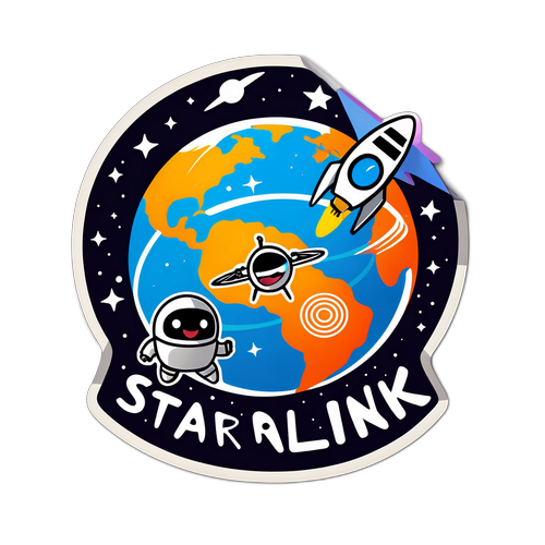 Playful Starlink Characters Delivering Connectivity