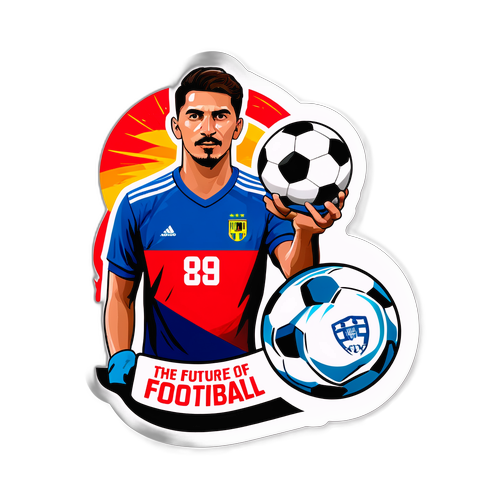 Sticker de Matías Viña con balón de fútbol