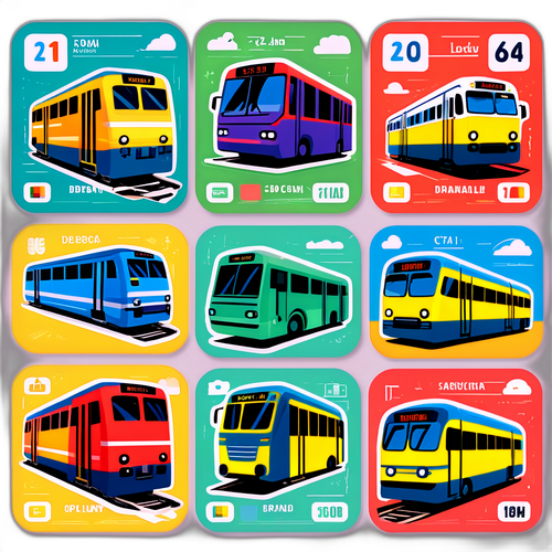 運行情報のための列車とバスのイラスト