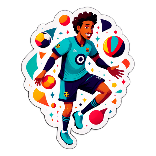 Eğlenceli Nani Futbol Juggling İllüstrasyonu