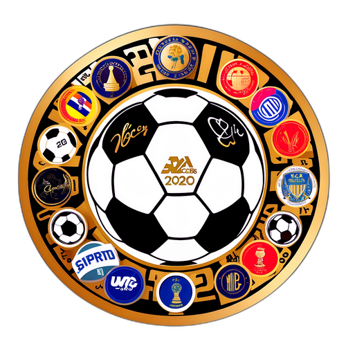 Stiker Menarik dengan Bola Sepak dan Tanda Tangan Pemain