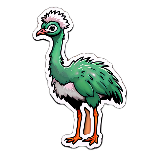 Utdannende emu klistremerke med morsomme fakta