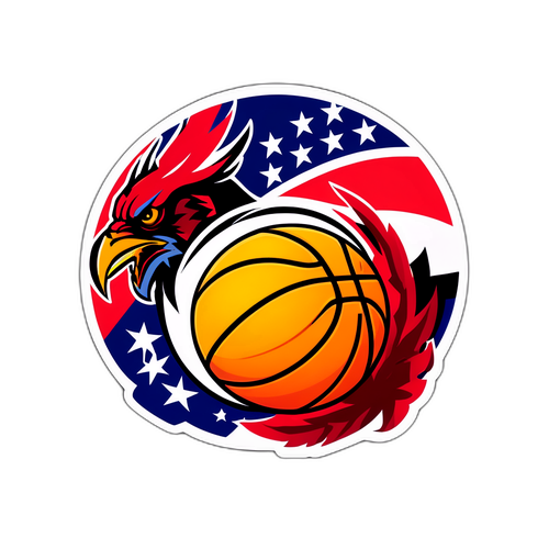Adesivo de Basquete com Bandeiras do Cavaliers e Raptors