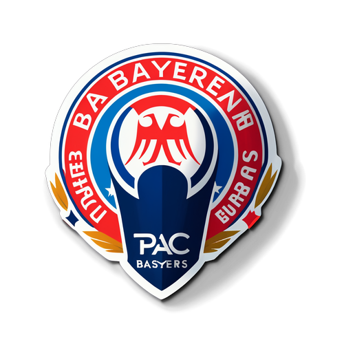 Sticker con los escudos fusionados del Bayern y PSG