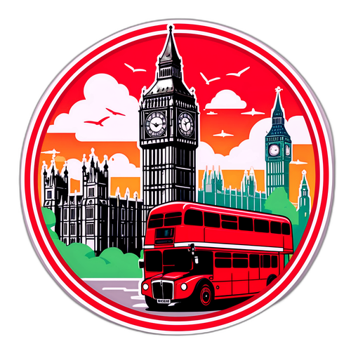מדבקת לונדון קלאסית