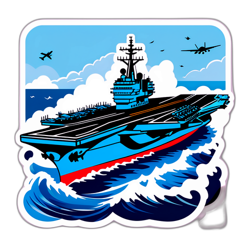 Bird's Eye View of an Aircraft Carrier