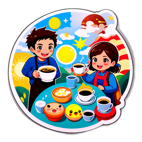 明るい朝のシーン