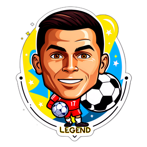 Samolepky s ikonickým portrétem 'Cristiana Ronalda'