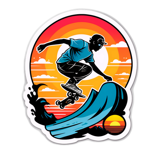 August Holmgren Skateboarder med Solnedgang