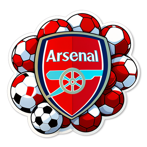 Arsenal FC-emblem med fotbollar