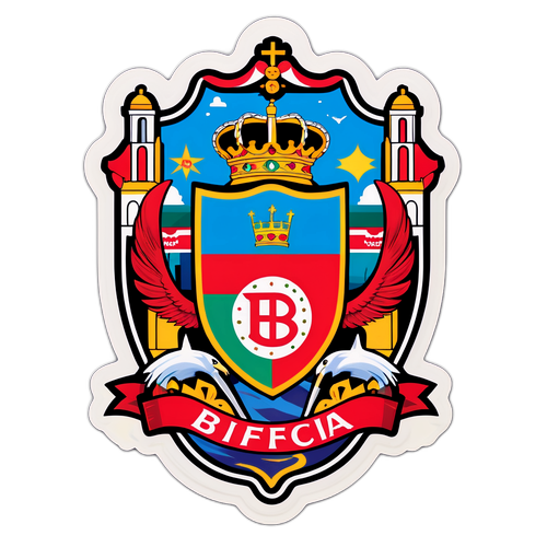 Lisbon'un Simgeleriyle Süslenmiş Stilize Benfica Logosu Sticker'ı