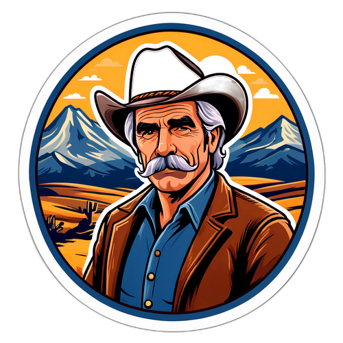Rustik klistermärke med cowboy