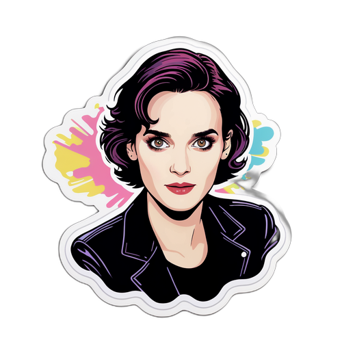 Autocollant rétro de Winona Ryder inspiré des années 90