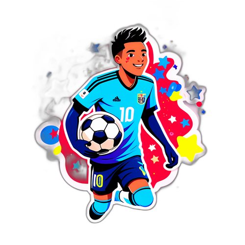 Illustrazione di Diao con un pallone da calcio