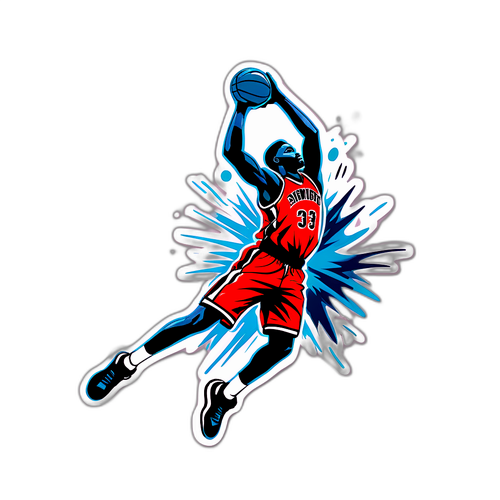 Autocollant de joueur de basketball dunkant