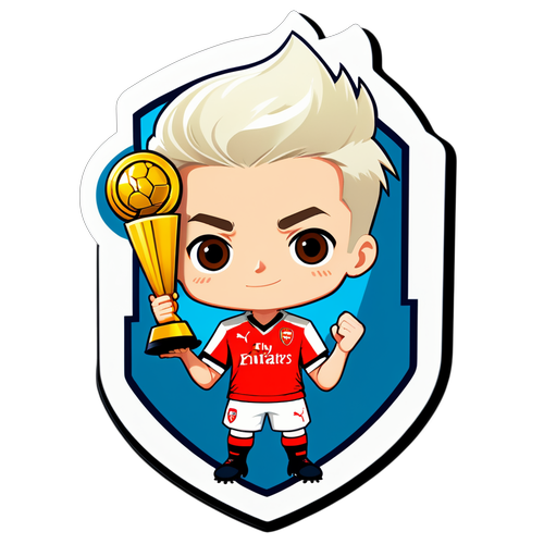 Hình chibi cầu thủ Arsenal cầm cúp vàng