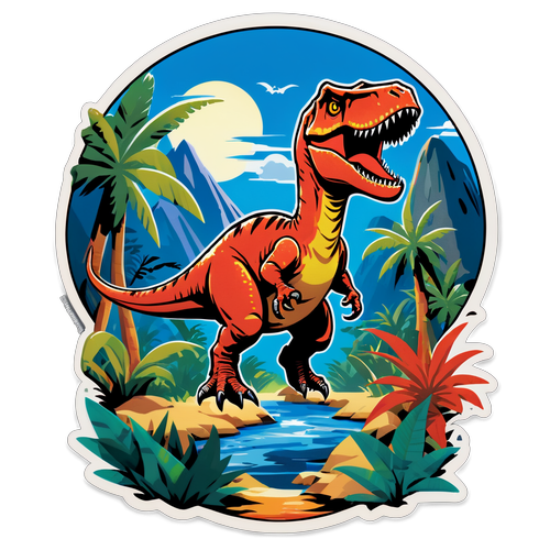 Arte divertida do Jurassic World com dinossauro