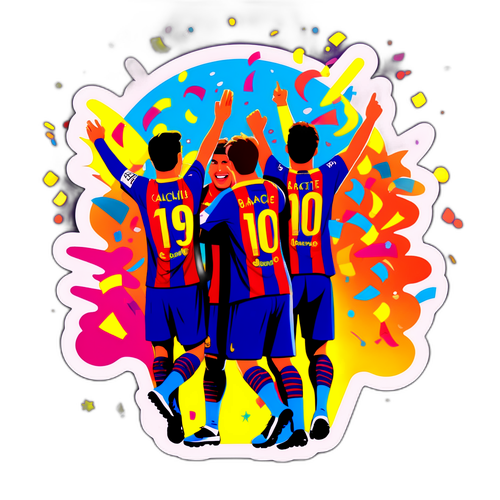 Fejringsscene efter Barcelona-mål