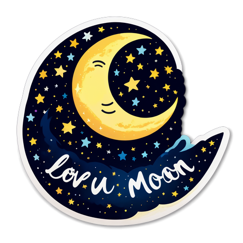 Love you to the moon and back celestial sticker