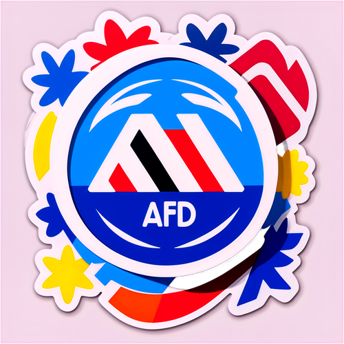 Autocollant du logo AfD avec des symboles des élections en Allemagne