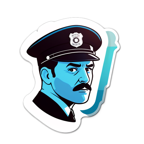 Stylizovaná ikona policisty s atmosférickým pozadím „Špatný policista“
