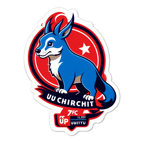 Speelse sticker van FC Utrecht met mascotte