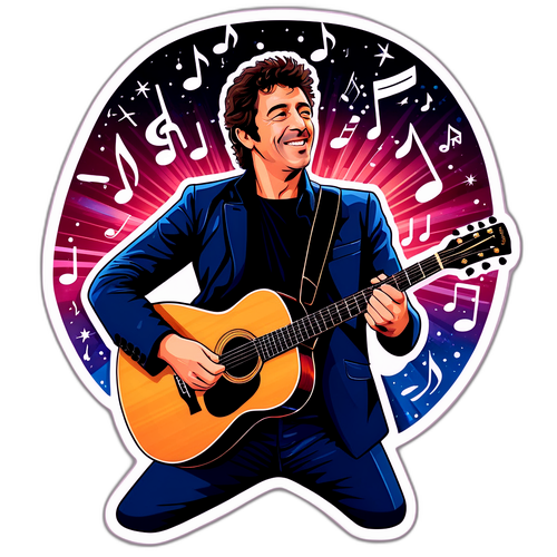 Patrick Bruel met gitaar en sterren