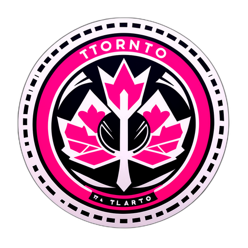 토론토와 인터 마이애미 팀 심볼이 결합된 창의적인 스티커 디자인