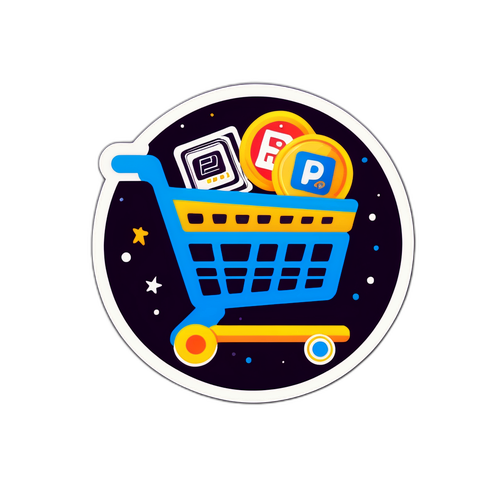 Retro-stylowy naklejka PayPal promujący e-commerce