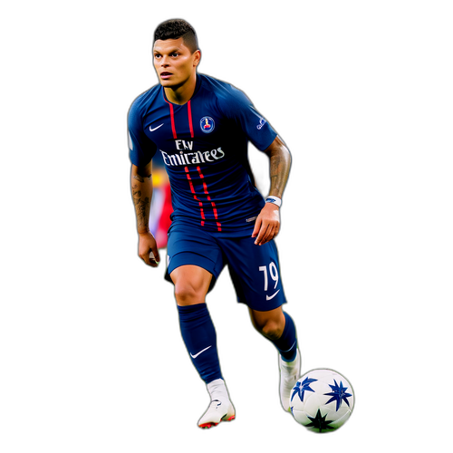 Thiago Silva w pełnym stroju piłkarskim