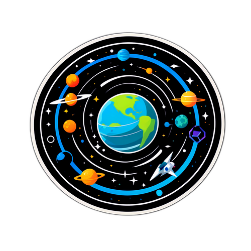 Futuristisch ontwerp van Starlink met satellieten en het universum