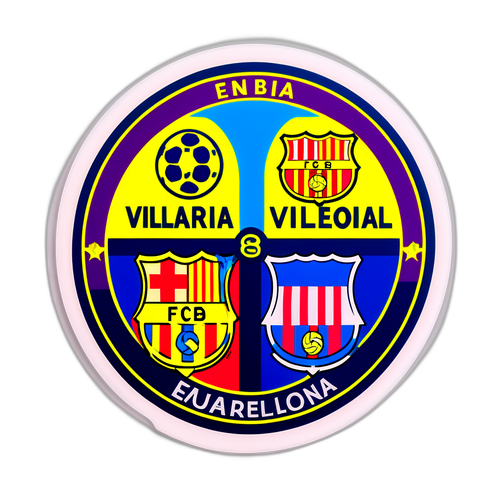 비야레알과 바르셀로나의 축구 경기를 기념하는 스티커