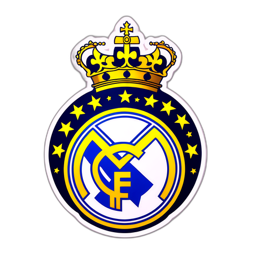 Klasický emblém Real Madrid s korunou a zlatými hvězdami