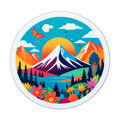 Schöner Sticker mit Naturcollage