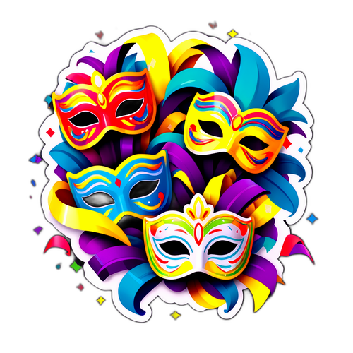 Sticker que celebra el carnaval 2026