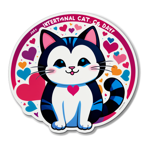 ¡Celebra el Día Internacional del Gato con Este Adorable Sticker que Te Robará el Corazón!