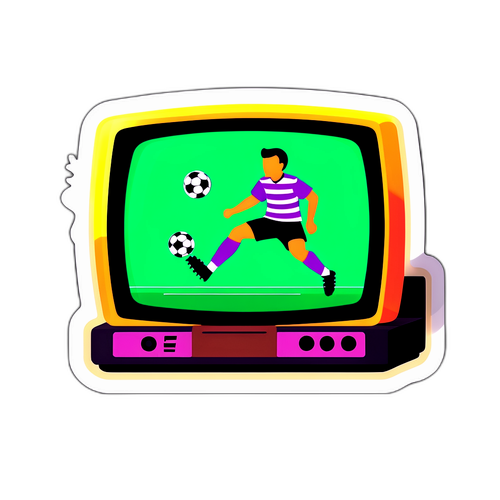 Sticker cu televizor și meci de fotbal