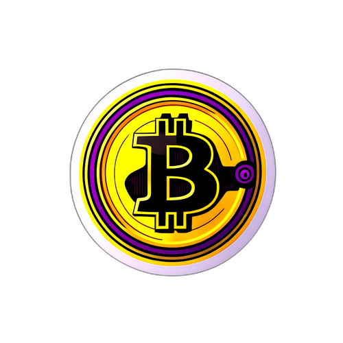 비트코인 심볼을 중심으로 한 그래픽 디자인