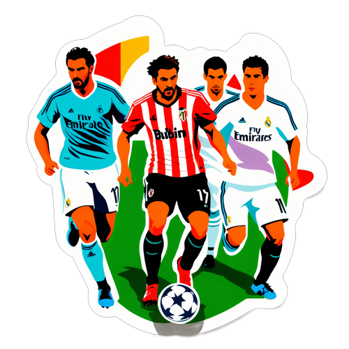 Ilustração Colorida do Jogo entre Athletic Bilbao e Real Madrid